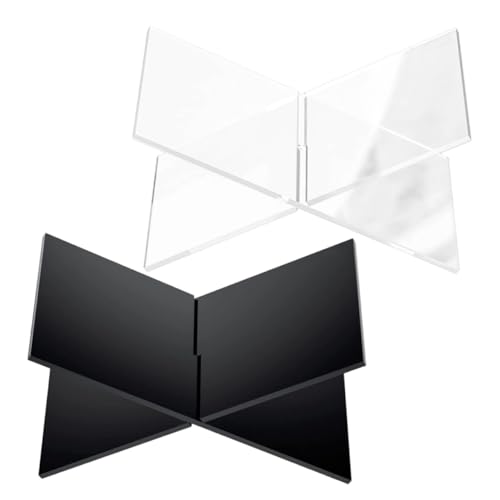 Homoyoyo 2 Sätze Buchhalter Ständer Transparent Schwarz Acryl Buchständer Ergonomisch Leseständer für Kochbücher Bibeln Zeitschriften Lehrbücher Schreibtisch Küchen Theke von Homoyoyo