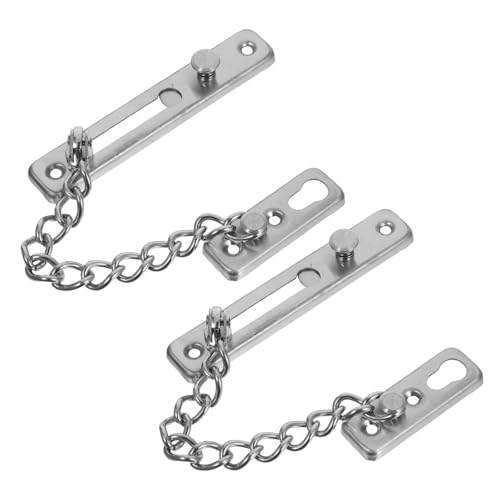 Homoyoyo 2 Sätze Edelstahl Sicherheitskette Türkette Anti-diebstahl Türsicherung Robust Einfache Montage für Haustür Fenster Hotel Home Security von Homoyoyo