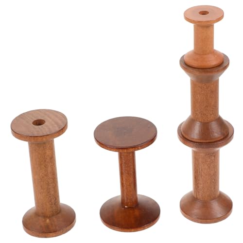 Homoyoyo 2 Sätze Garnrollenhalter Großer Faden Häkelgarnhalter Nähspulen Produkt Aus Holz Stickgarnwickler Dicker Quiltgarnspender Garnknäuelständer Aus Holz 5 Stück * 2 von Homoyoyo
