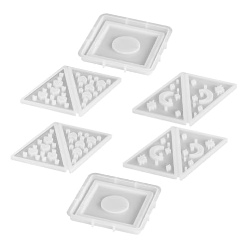 Homoyoyo 2 Sätze Silikonform Pyramid Teelichthalter für Resin Gießen Flexible Wiederverwendbare Epoxidharz Kerzenhalter Formen mit Mond Herz Design für Diy Handwerk und Wohnkultur von Homoyoyo