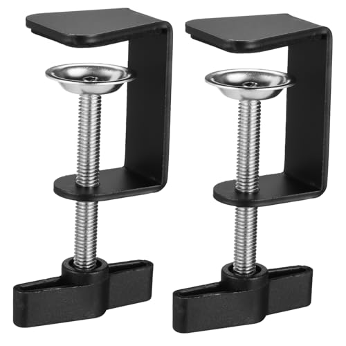 Homoyoyo 2 Stück 360 Grad Desktop Metallbasis Freischwinger Halterungsklemme Tiefe Schreibtisch C Klemme Verstellbare Tischklemme Schreibtisch Tischhalterungsklemmen Kleine Schreibtisch C von Homoyoyo