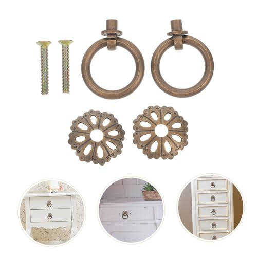 Homoyoyo 2 Stück Antike Schrankgriffe im Chinesischen Stil Möbelgriffe aus Bronze Runde Türgriffe für Kleiderschränke Küchenschränke und Kommoden Robust und Dekorativ von Homoyoyo