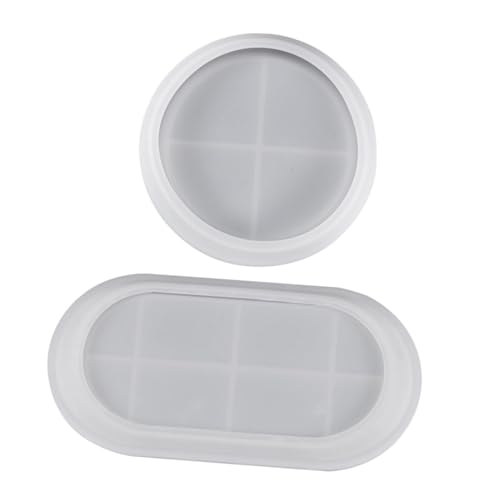 Homoyoyo 2 Stück Aufbewahrungsform Runde Servierplatte Runden Schalenform Backen Rundes Serviertablett Rundes Tablett Silikonform Selber Machen Tablettform Selber Machen Kieselgel Weiß von Homoyoyo