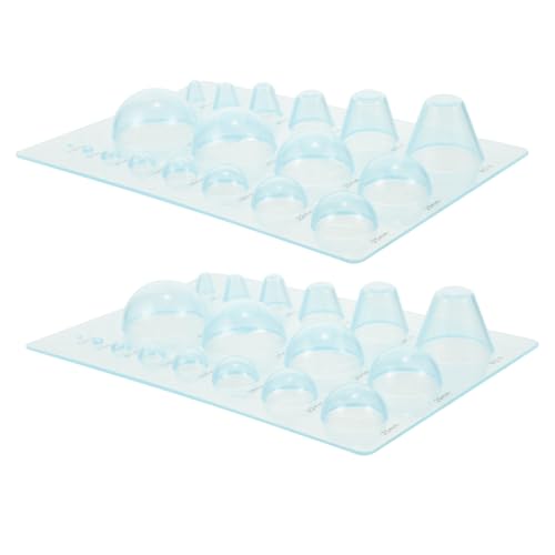 Homoyoyo 2 Stück DIY Papier Bastelvorlage Halbkugel Quilling Schablone Transparent Blau Kunststoff Form Werkzeug für Karten Schmuck Dekoration von Homoyoyo