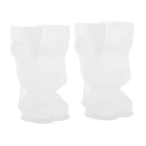 Homoyoyo 2 Stück DIY Silikonform Rentier Figur Gießform für Basteln Rentier Deko Ornament Kit Weiß Flexibel Leicht zu Reinigen von Homoyoyo