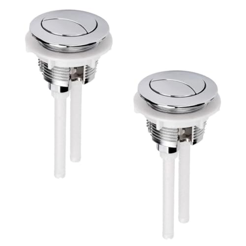Homoyoyo 2 Stück Dual Push Toilet Flush Button Ersatz Wc Spülkasten Drucktasten für Wassertankloch Wassersparende Doppelspülung Kompatibel mit Standard Toilettenspülkästen von Homoyoyo