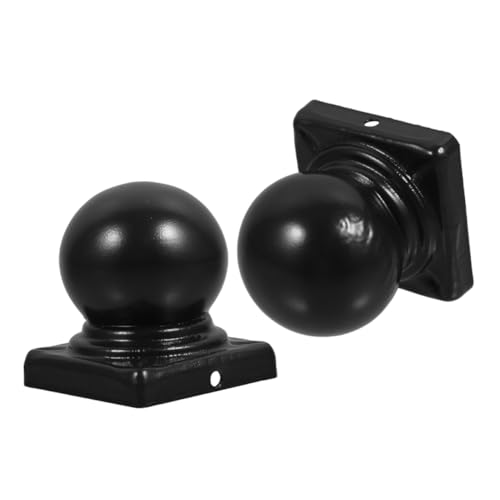 Homoyoyo 2 Stück Endstücke Für Zaunpfosten Metall: Schwarze Endkappen Eisenkugeln Für Garten- Und Terrassengeländer – Stilvolle Geländerkappenaufsätze – Passend Für 60 Mm Große von Homoyoyo