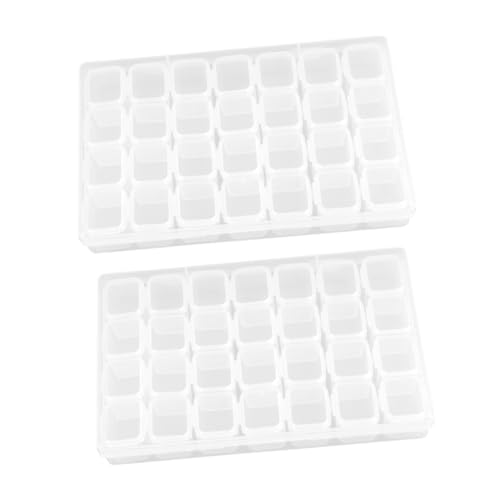 Homoyoyo 2 Stück Fächer Aufbewahrungsbox Transparent Leichte Kunststoffbox mit Mini fächern Langlebig und Kompakt zur Ordentlichen Aufbewahrung von Diamantbildern und Schmuckzubehör von Homoyoyo