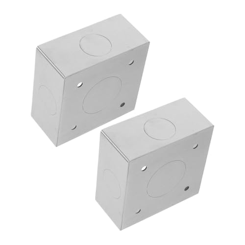Homoyoyo 2 Stück Feuerfeste Junction Box Anschlussdosen Socket Junction Boxen Elektrokästen für Steckdosen Elektrische Elektrokästen Wand montierte Sockelkästen Rostfreier Silber von Homoyoyo