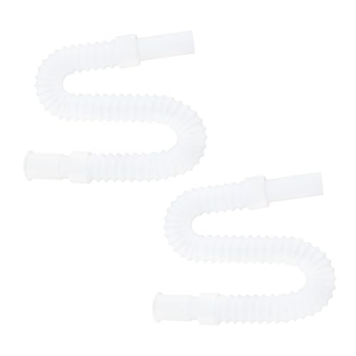 Homoyoyo 2 Stück Flexible Teiliges Abflussrohr mit Stahlseele Waschmaschinen Ablaufschlauch für Waschbecken Keramikbecken Badezimmermöbel und Moppspüle Robust und Installieren von Homoyoyo