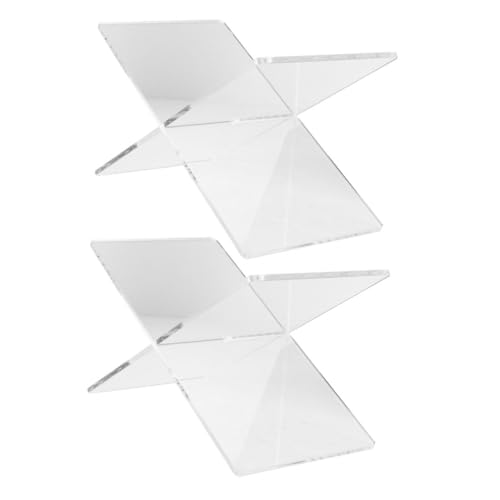 Homoyoyo 2 Stück Förmiger Acryl Buchständer Transparentes Leseständer Desktop Buchhalter für Rezepte Noten Magazine Stabiles Multifunktionales Design für Büro und Küche von Homoyoyo