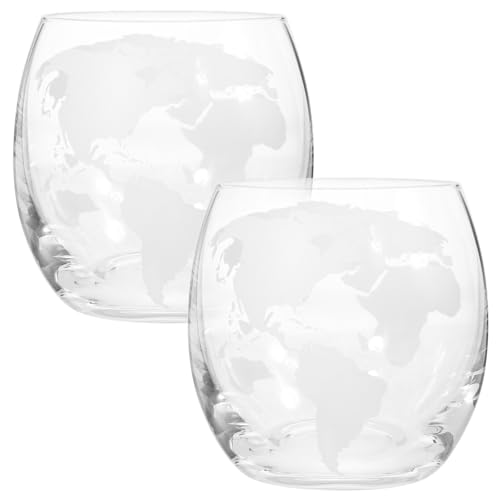 Homoyoyo 2 Stück Glas-Trinkbecher Weltkugel Whiskygläser: Neuheit Weltkarte Cocktailbecher geätzte Karte Weingläser – Transparente Trinkgläser Rum Rocks Glaswaren Homoyoyo 2 Stück Glas-Trinkbecher Weltkugel Whiskygläser: Neuheit Weltkarte Cocktailbecher geätzte Karte Weingläser – Transparente Trinkgläser Rum Rocks Glaswaren von Homoyoyo