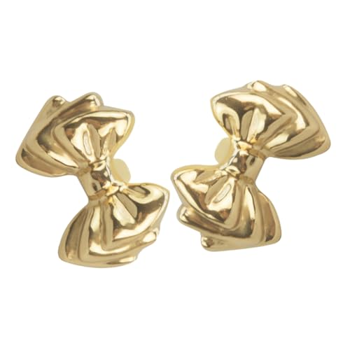 Homoyoyo 2 Stück Goldene Messing schubladenknöpfe Vintage Bow Knobs für Schränke Stilvolle Dekorative Möbelgriffe im Schleifen design Robust und Vielseitig für Kleiderschrank und Kommode von Homoyoyo