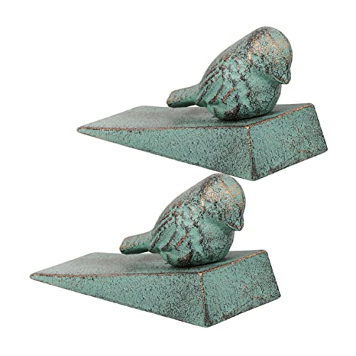 Homoyoyo 2 Stück Gusseisen Türkeil Vintage Türstopper Vogel Design Gepolstert Kratzschutz Dekorativer Türhalter für Innen Außen Rustikale Wohn und Hotelausstattung Vielseitig Einsetzbar von Homoyoyo