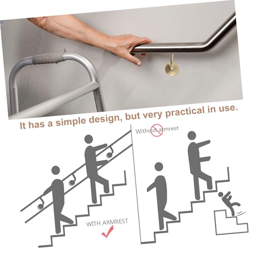 Homoyoyo 2 Stück Handlaufhalterung Edelstahl Wandmontage Goldfarbig Handlaufstütze Treppen Geländerhalter Modern Leicht zu Installieren Robust und Dekorativ für Innenbereiche von Homoyoyo