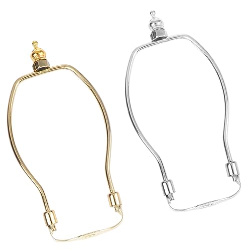 Homoyoyo 2 Stück Horn Lampenhalter Teiliges Langlebigem Verchromt und Goldfarben Universelle Lampenschirmhalterung für Moderne Steh und Tischlampen Dekoratives Beleuchtungszubehör von Homoyoyo