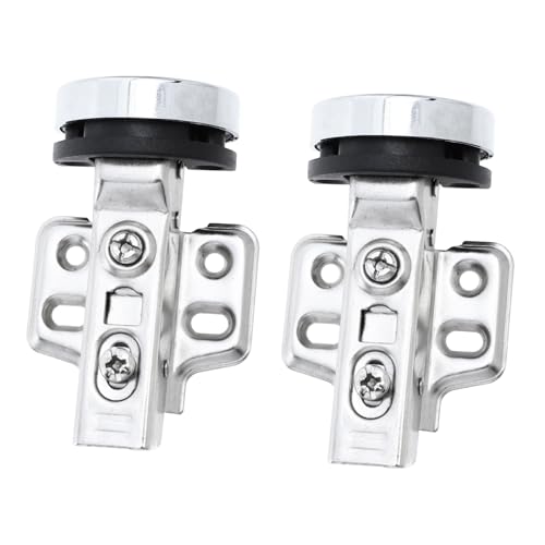 Homoyoyo 2 Stück Hydraulische Verdeckte Glasscharnier für Schranktüren Teilabdeckung mit Dämpfer Rostfrei Einstellbar Geräuscharm für Möbel Weinschränke Geeignet von Homoyoyo