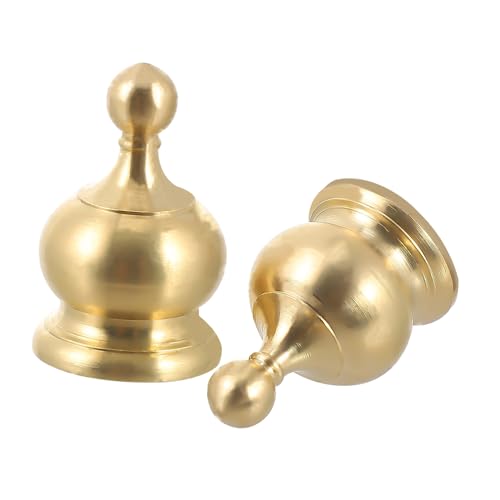 Homoyoyo 2 Stück Kupfer Lampenknopf Kronenform Dekorativer Lampenschirm Ersatz Stabile Montage Langlebiges Material für Steh Tischlampen Geeignet für DIY Beleuchtung und von Homoyoyo