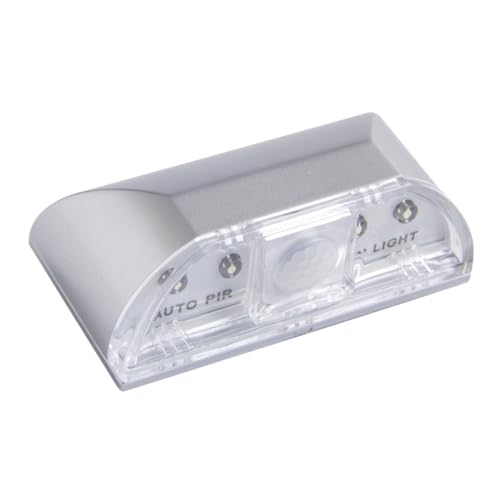 Homoyoyo 2 Stück LED Türsensor Licht mit Infrarot Bewegungserkennung Automatisches Nachtlicht Batteriebetrieben Einfache Montage Silberfarben für Schlafzimmer Flur Garage von Homoyoyo