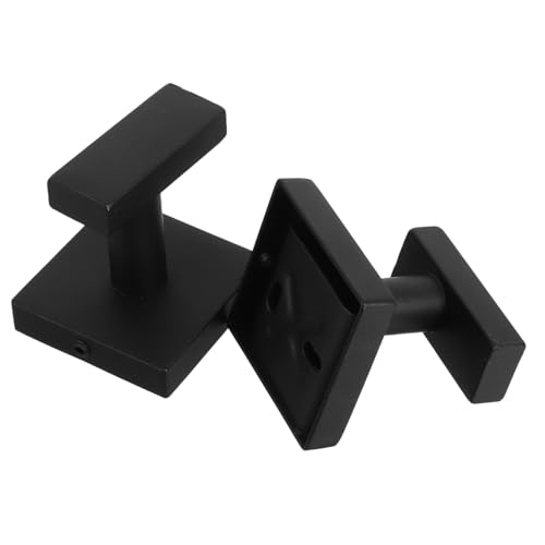 Homoyoyo 2 Stück Mattschwarze Schwere Edelstahl-wandhaken Quadratisch Robuste Handtuch Bademantelhalter Vielseitig für Badezimmer Küche Schlafzimmer Starke Tragkraft Flexible Montage von Homoyoyo