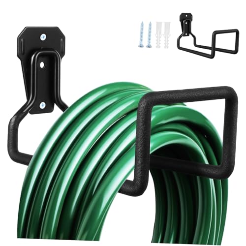 Homoyoyo 2 Stück Metall Garage Haken Schwerlast Wandhaken für Gartenschlauch und Verlängerungskabel Robuster Organizer für Werkzeug und Geräte Platzsparend Leichte Befestigung Vielseitig von Homoyoyo