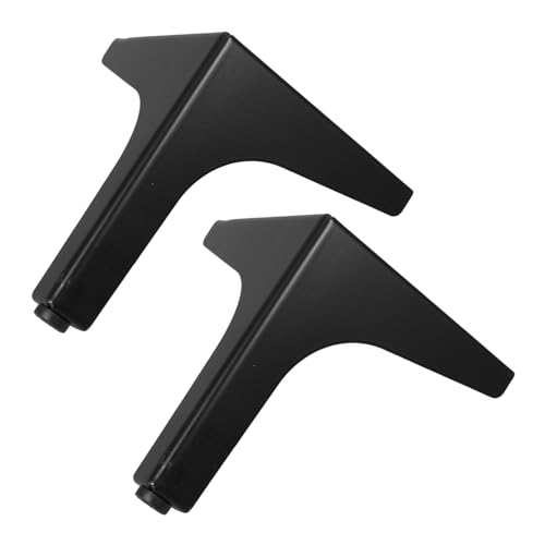 Homoyoyo 2 Stück Metall Möbelfüße Dreieckig Schwarz Stabile Möbelfüße für Sofa Tv schränke Kommoden mit Bodenschutz und Einfache Montage von Homoyoyo