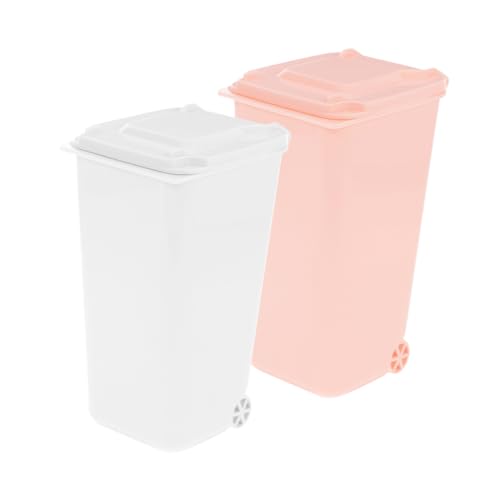 Homoyoyo 2 Stück Mini Mülleimer für Schreibtisch Pack Tischabfalleimer mit Deckel Weiß Rosa Praktischer Organizer für Büro Zuhause und Kleine Gegenstände Homoyoyo 2 Stück Mini Mülleimer für Schreibtisch Pack Tischabfalleimer mit Deckel Weiß Rosa Praktischer Organizer für Büro Zuhause und Kleine Gegenstände von Homoyoyo