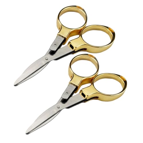 Homoyoyo 2 Stück Multifunktionale Faltbare Edelstahl Leichte DIY schere mit Sicherem Klappmechanismus Kompakt für Reisen Basteln Büro und Alltag Geeignet von Homoyoyo