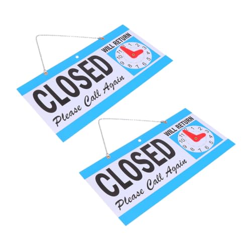 Homoyoyo 2 Stück Offene Geschlossene Schilder mit Uhr Doppelseitige Türplakette für Geschäft Öffnungszeiten Schild für Restaurants Läden und Wetterfestes PVC von Homoyoyo