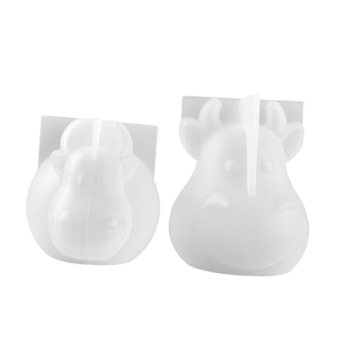Homoyoyo 2 Stück Ox Maskottchen Silikonform Flexible Reißfest Leicht zu Reinigen Niedliche Rinderform für DIY Epoxidharz Deko und Schmuckherstellung von Homoyoyo