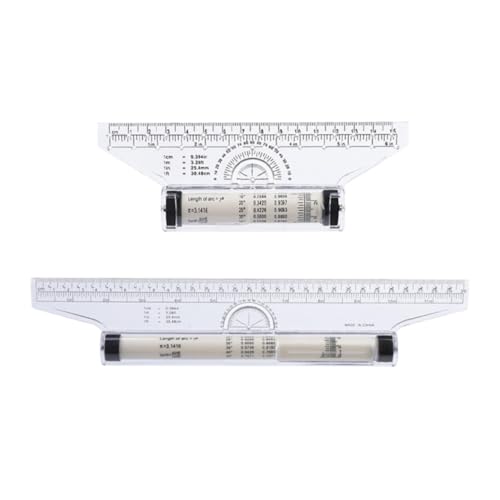 Homoyoyo 2 Stück Parallellineal Künstler Zeichenlineal Zeichenrolle Gleiter Zeichenschieber Ausgleichslineal Zeichenmessrolle Architektenlineal Messlineal Kunststoff Transparent von Homoyoyo