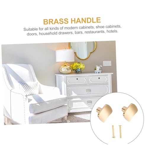 Homoyoyo 2 Stück Quadratische Möbelgriffe aus Messing Goldfarbene Schrankgriffe für Kleiderschränke und Kommoden Robuste Umweltfreundliche Türgriffe Einfache Montage Stilvolles Nordisches von Homoyoyo