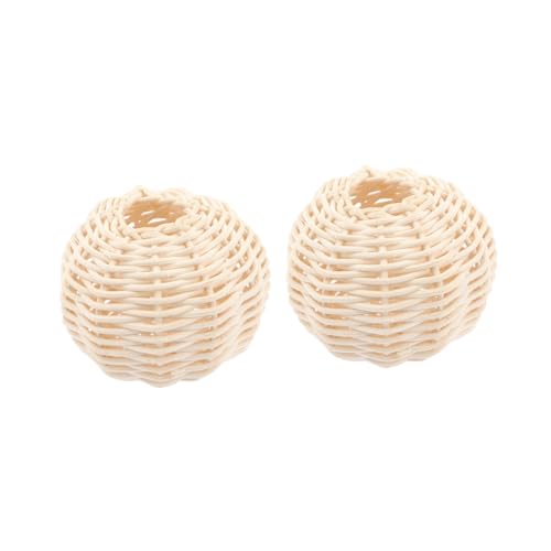 Homoyoyo 2 Stück Rattan Lampenschirm Weiß Geflochtene DIY Lampenschirme Dekorativer Lampenschirm für Tischlampen Feine Verarbeitung Elegantes Design für Wohn und Partydeko von Homoyoyo