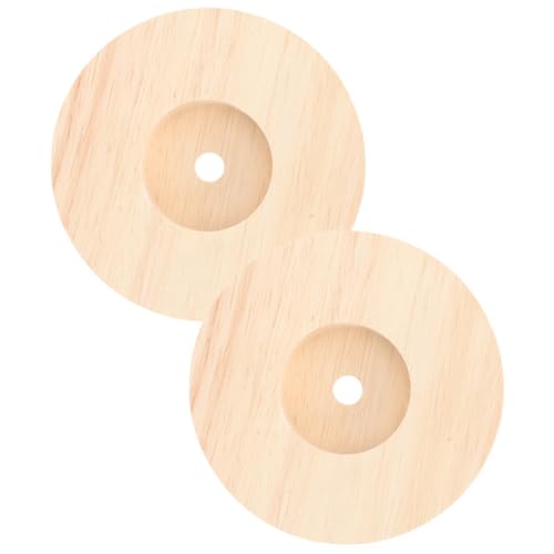 Homoyoyo 2 Stück Runder Tischlampensockel aus Hochwertigem Holz Stabile Basis für DIY Tischlampen Vielseitiger Holzständer für Wohnzimmer und Schlafzimmer Teiliges Langlebig und Sicher von Homoyoyo