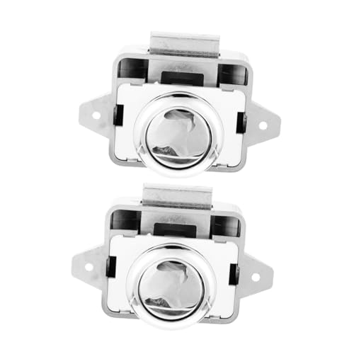 Homoyoyo 2 Stück Schlüsselloses Push Button Schloss für Wohnmobil Schrank Schubladenverriegelung Kompakt Vibrationsfest Passend für Camper Boote und Trailer von Homoyoyo