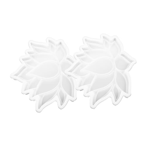 Homoyoyo 2 Stück Silikon Lotus Untersetzer Formen Flexible Transparente Gießform für DIY Epoxidharz Cup Mat Langlebige Multifunktionale Silikonform für Kreative Dekorationen und von Homoyoyo