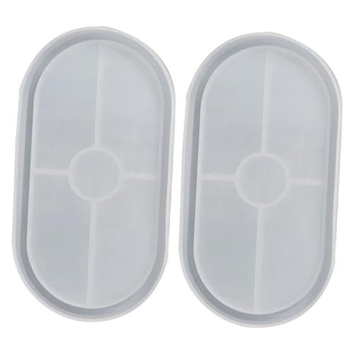 Homoyoyo 2 Stück Silikonform Ovales Serviertablett Gießform Flexibel Hitzebeständig Langlebig für DIY Epoxidharz Schmuckschale Gießform Kreative Heimdekoration von Homoyoyo