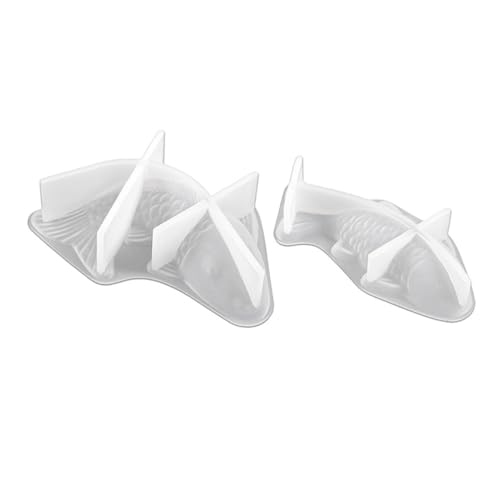 Homoyoyo 2 Stück Silikonform Teilig Fischform Flexibel Sicher für DIY Kerzen Seifen Eiswürfel Herstellung Langlebig Geruchsneutral für Kreative Bastelprojekte von Homoyoyo