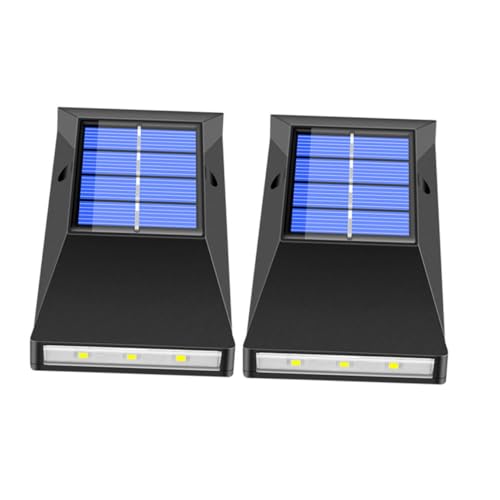 Homoyoyo 2 Stück Solar Wandleuchten Dekorative Außenleuchten für Garten und Villa Leds Warmlicht Automatisches Ausschalten Solarbetrieben von Homoyoyo