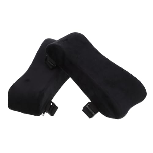 Homoyoyo 2 Stück Teiliges Armlehnenpolster für Bürostühle rutschfeste Weiche Armlehnenkissen zur Ellbogenstütze Passend für Office Gaming stühle Schwarzes Elastisches Stoffmaterial von Homoyoyo