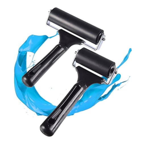 Homoyoyo 2 Stück Teiliges Gummiwalzen Robustem Metallrahmen für Gleichmäßiges Drucken und Stempeln Rutschfest Komfortabler Griff für Druckgrafik und Handwerksarbeiten von Homoyoyo