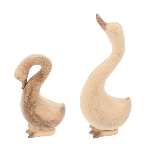 Homoyoyo 2 Stück Teiliges Holzdeko Gänse zum Selbstgestalten Robuste Tischdekoration aus Unbehandeltem Holz Glatte Kanten für DIY Malprojekte und Kreative Wohnraumgestaltung von Homoyoyo