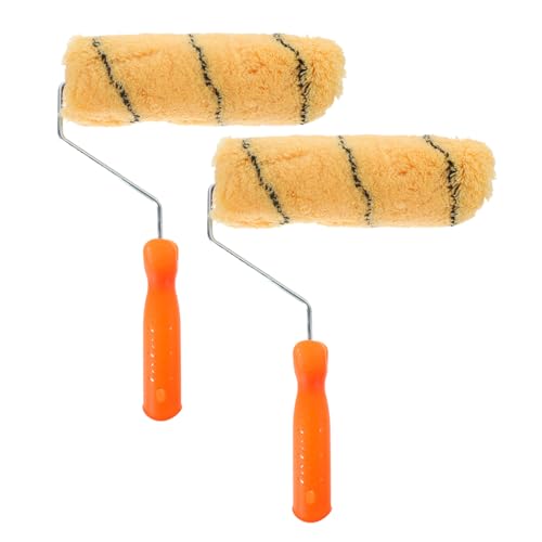 Homoyoyo 2 Stück Teiliges Lackierrollen Langlebige Malerrolle mit Bequemem Griff Kleine Wandfarbe Wand Decke Möbel für Experten und DIY Hohe Farbaufnahme für Effizientes Zufällige Farbe von Homoyoyo