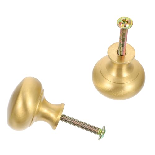 Homoyoyo 2 Stück Teiliges Möbelgriff Gebürstetem Kupfer Runde Schubladengriffe mit Lochabstand Einfache Vintage Möbelgriffe für Schrank Kommode Kleiderschrank Langlebig und Stilvoll von Homoyoyo