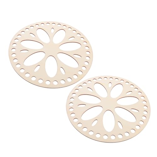 Homoyoyo 2 Stück Teiliges Rundes Holz Basisset für DIY Korbflechten Glatte Oberfläche Stark als Korb und Taschenboden für Anfänger und Profis von Homoyoyo