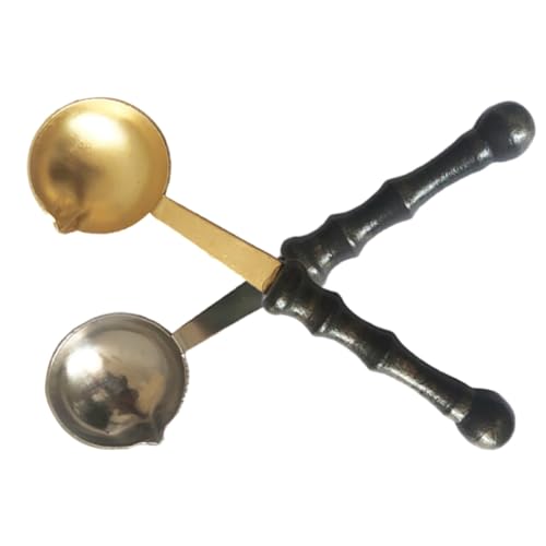 Homoyoyo 2 Stück Teiliges Wachssiegel löffel Retro holzgriff Langlebig und Rostfrei aus Kupfer Kompakt und Praktisch zum Schmelzen und Versiegeln von Wachs für Umschläge und von Homoyoyo