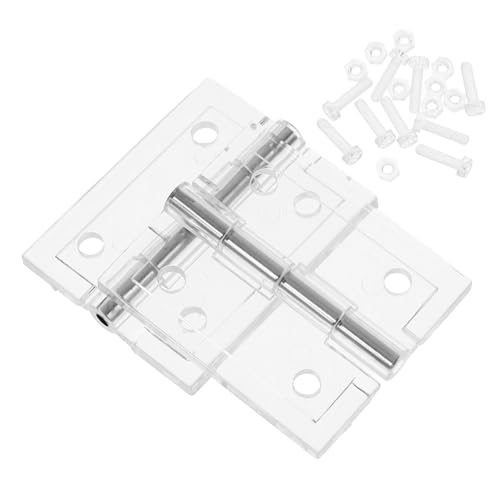 Homoyoyo 2 Stück Transparente Scharnier mit Schrauben Große Kunststoff Klappscharnier für Möbel Schrank Schmuckbox Robust Vielseitig für Türen und von Homoyoyo