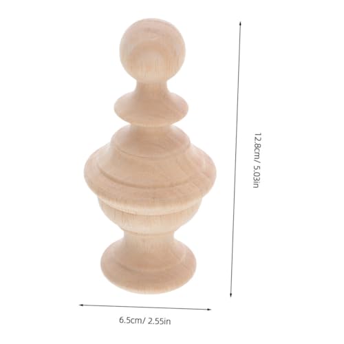 Homoyoyo 2 Stück Unbehandelte Endkappen Handgeschnitzte Holzpfosten Verzierungen für Treppengeländer Bettpfosten Fahnenmast Elegante Innenraumdekoration Einfache Montage von Homoyoyo