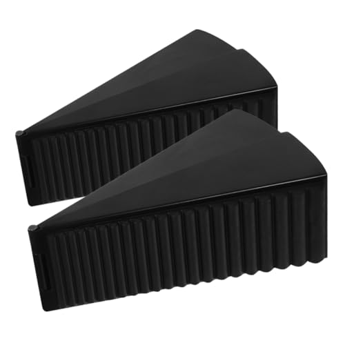 Homoyoyo 2 Stück Verstellbarer Türstopper aus Edelstahl Feder Schwarz Höhenverstellbar Antikollisions Diebstahlsicher für Schwere Türen Türkeil für Bodeneinsatz von Homoyoyo