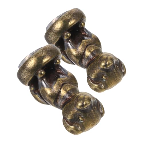 Homoyoyo 2 Stück Vintage Hunde Türscharnierköpfe Dekoration Retro Tierfiguren für Küchenschränke Langlebigem Kupfer Einzigartige Haustier Designs für Heimdekoration von Homoyoyo